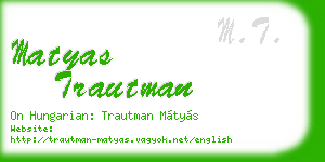 matyas trautman business card